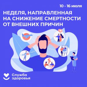 ⚠ С 10 июля по 16 июля 2023 года Министерство здравоохранения РФ объявило неделей, направленной на снижении смертности от внешних причин.